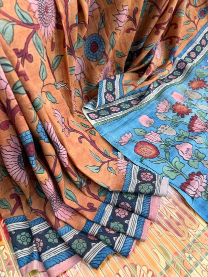 Silkcotton Penkalamkari Saree