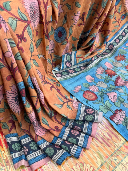 Silkcotton Penkalamkari Saree