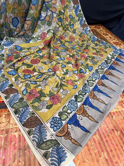 Silkcotton Penkalamkari Saree