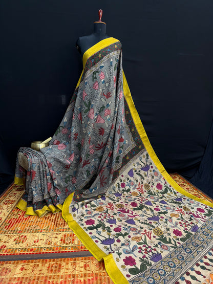 Silkcotton Penkalamkari Saree