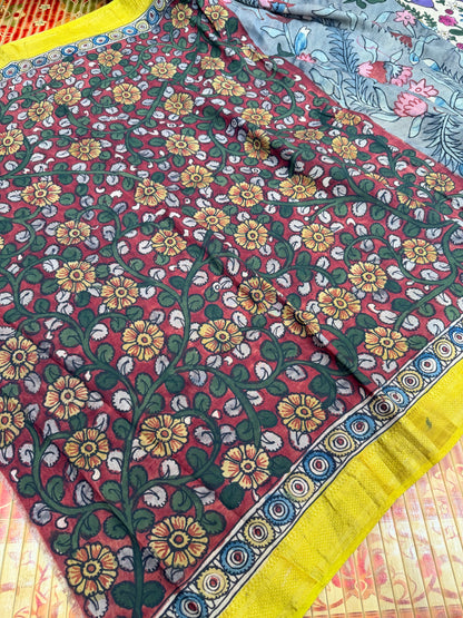 Silkcotton Penkalamkari Saree