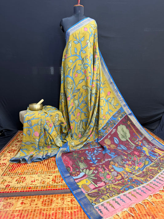 Silkcotton Penkalamkari Saree