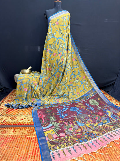 Silkcotton Penkalamkari Saree