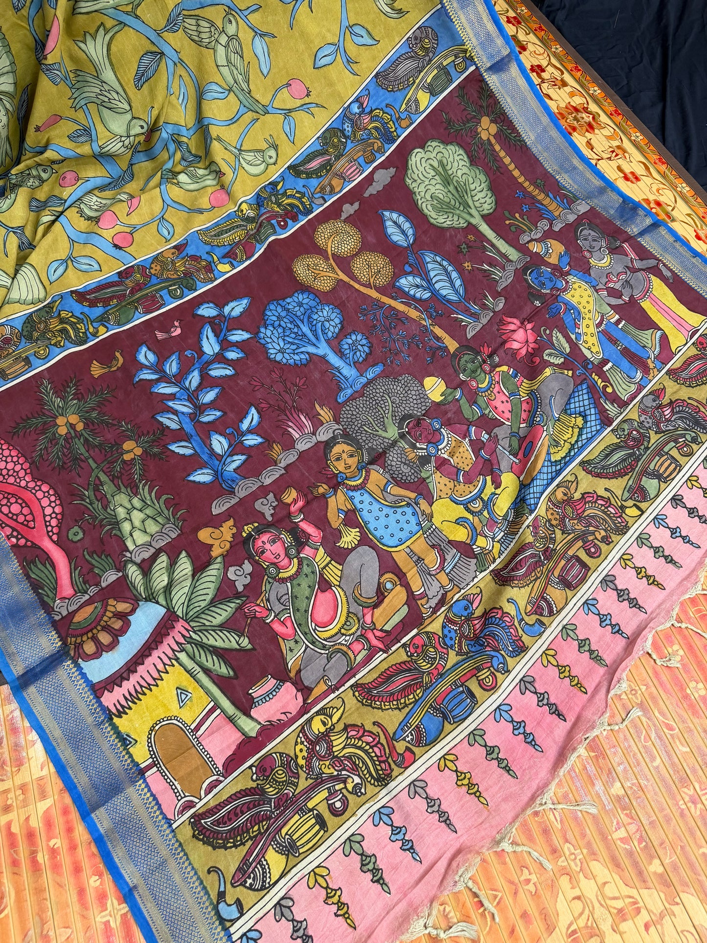 Silkcotton Penkalamkari Saree
