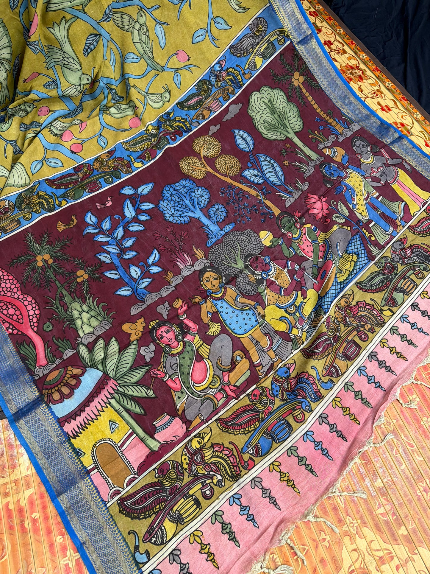 Silkcotton Penkalamkari Saree
