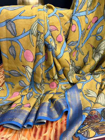 Silkcotton Penkalamkari Saree