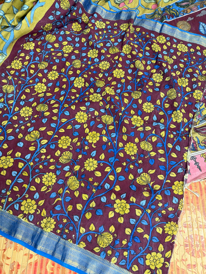 Silkcotton Penkalamkari Saree