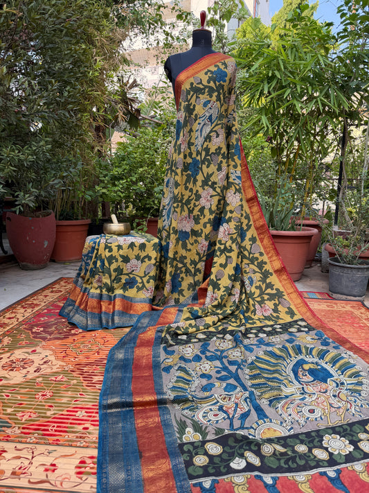 Silkcotton Penkalamkari Saree