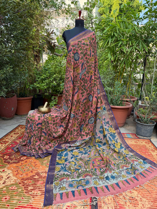 Silkcotton Penkalamkari Saree