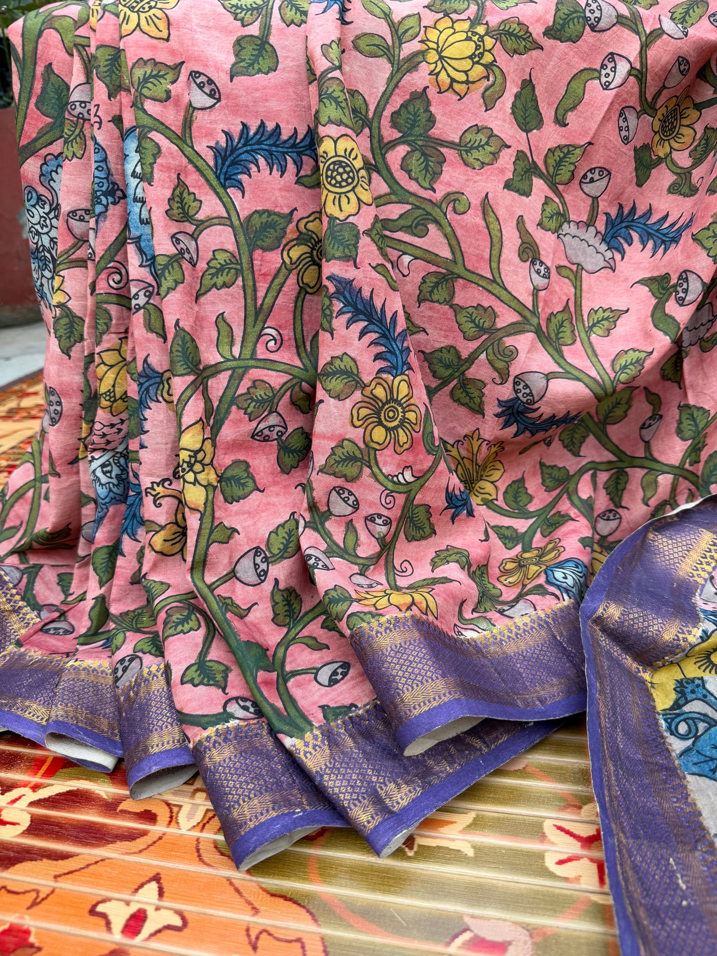 Silkcotton Penkalamkari Saree