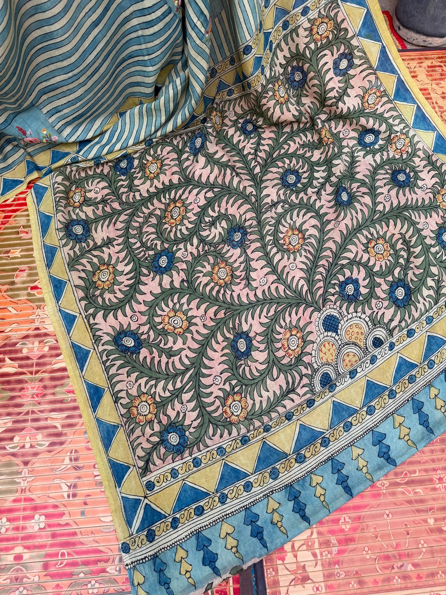 Silkcotton Penkalamkari Saree