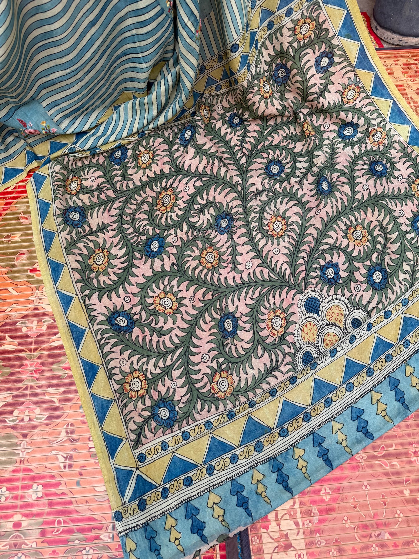 Silkcotton Penkalamkari Saree