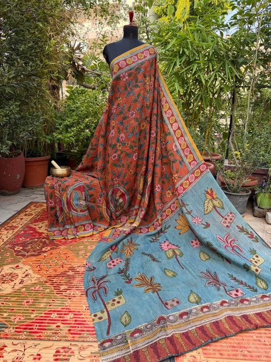 Silkcotton Penkalamkari Saree