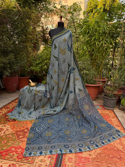 Silkcotton Penkalamkari Saree