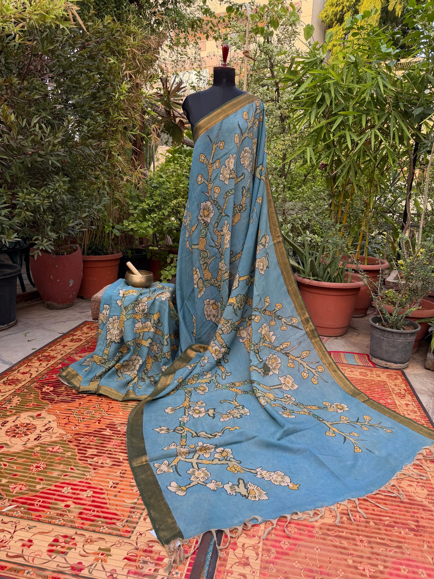 Silkcotton Penkalamkari Saree