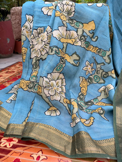 Silkcotton Penkalamkari Saree
