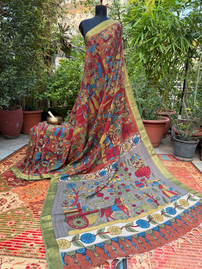 Silkcotton Penkalamkari Saree