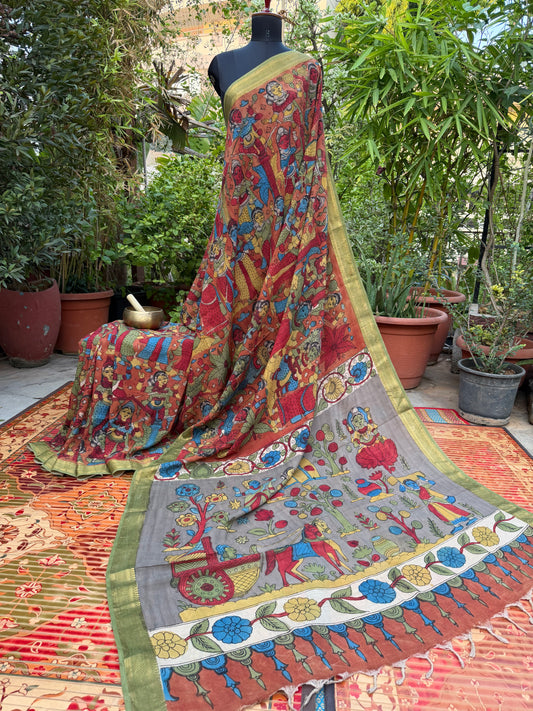 Silkcotton Penkalamkari Saree