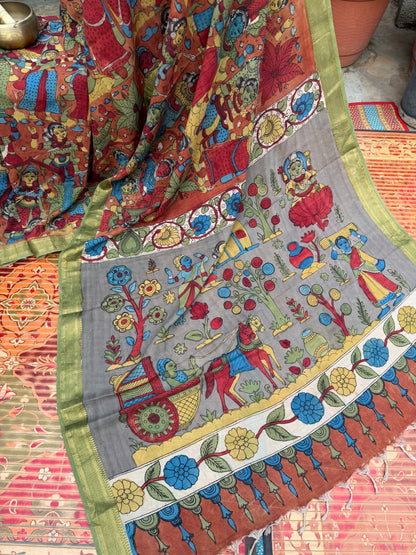 Silkcotton Penkalamkari Saree