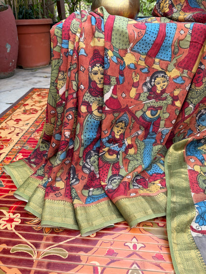 Silkcotton Penkalamkari Saree