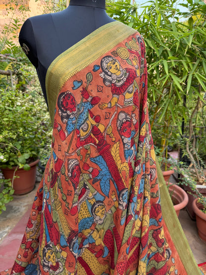 Silkcotton Penkalamkari Saree