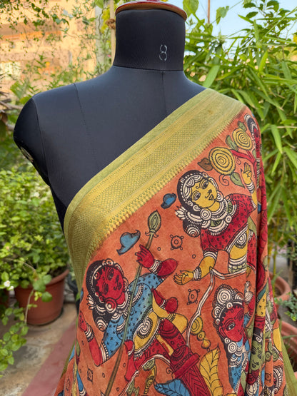 Silkcotton Penkalamkari Saree