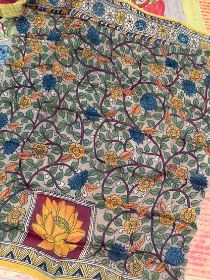 Silkcotton Penkalamkari Saree