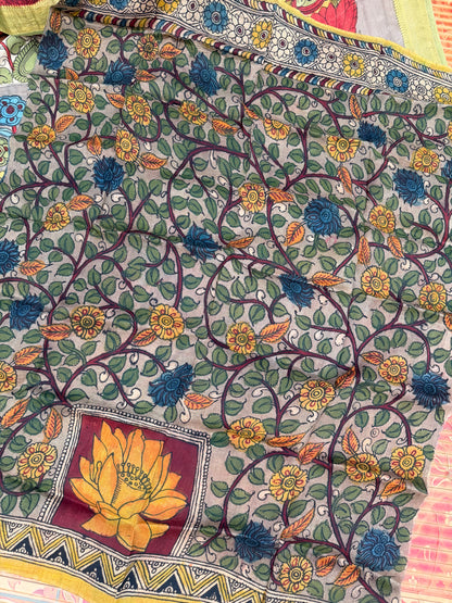 Silkcotton Penkalamkari Saree