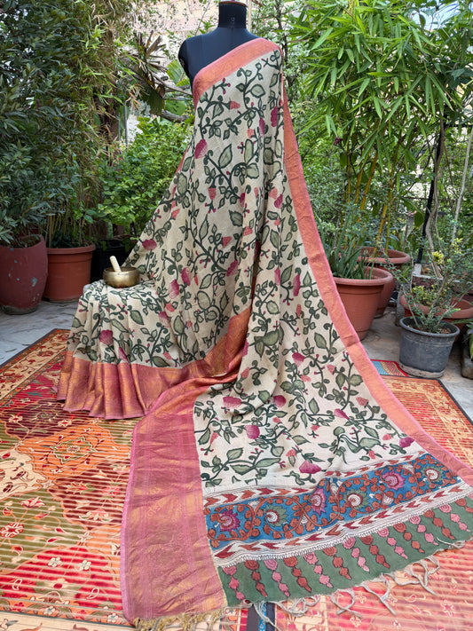Silkcotton Penkalamkari Saree