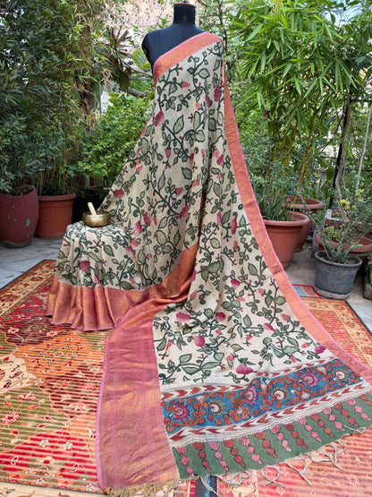 Silkcotton Penkalamkari Saree