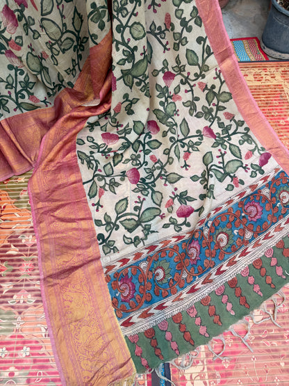 Silkcotton Penkalamkari Saree