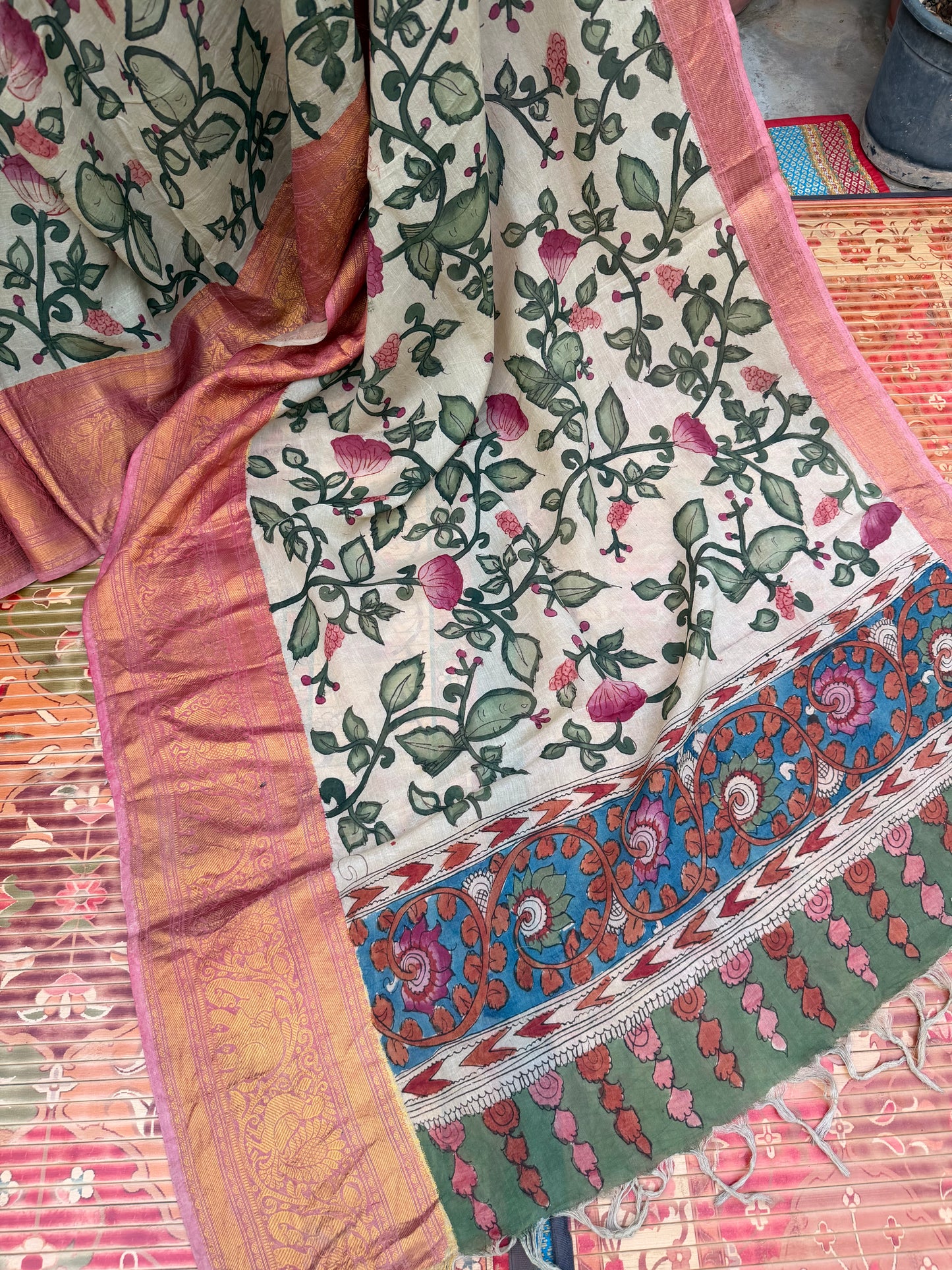 Silkcotton Penkalamkari Saree