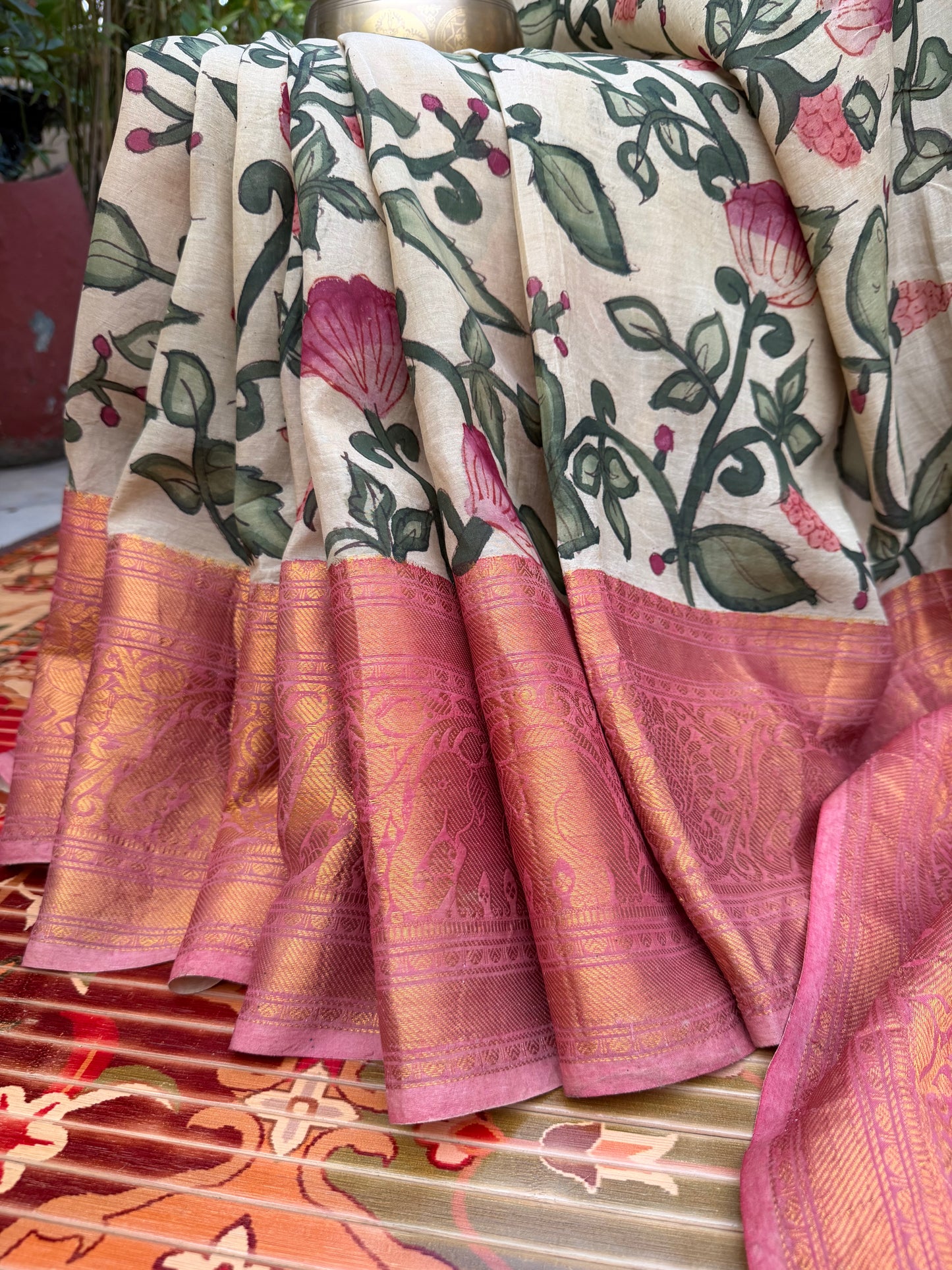 Silkcotton Penkalamkari Saree