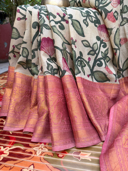 Silkcotton Penkalamkari Saree