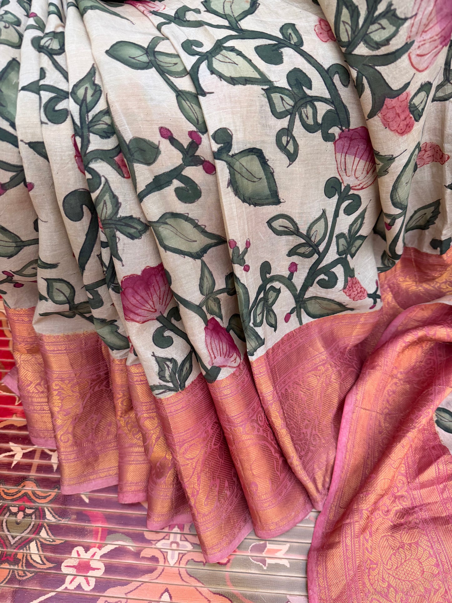 Silkcotton Penkalamkari Saree