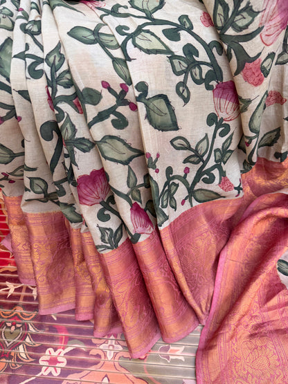 Silkcotton Penkalamkari Saree