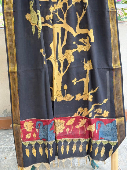 Bangalore silk penkalamkari dupatta