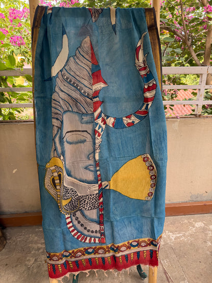 Bangalore silk penkalamkari dupatta