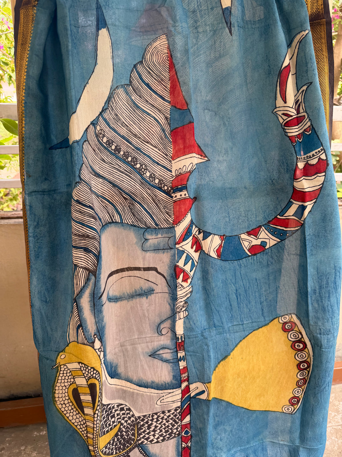 Bangalore silk penkalamkari dupatta