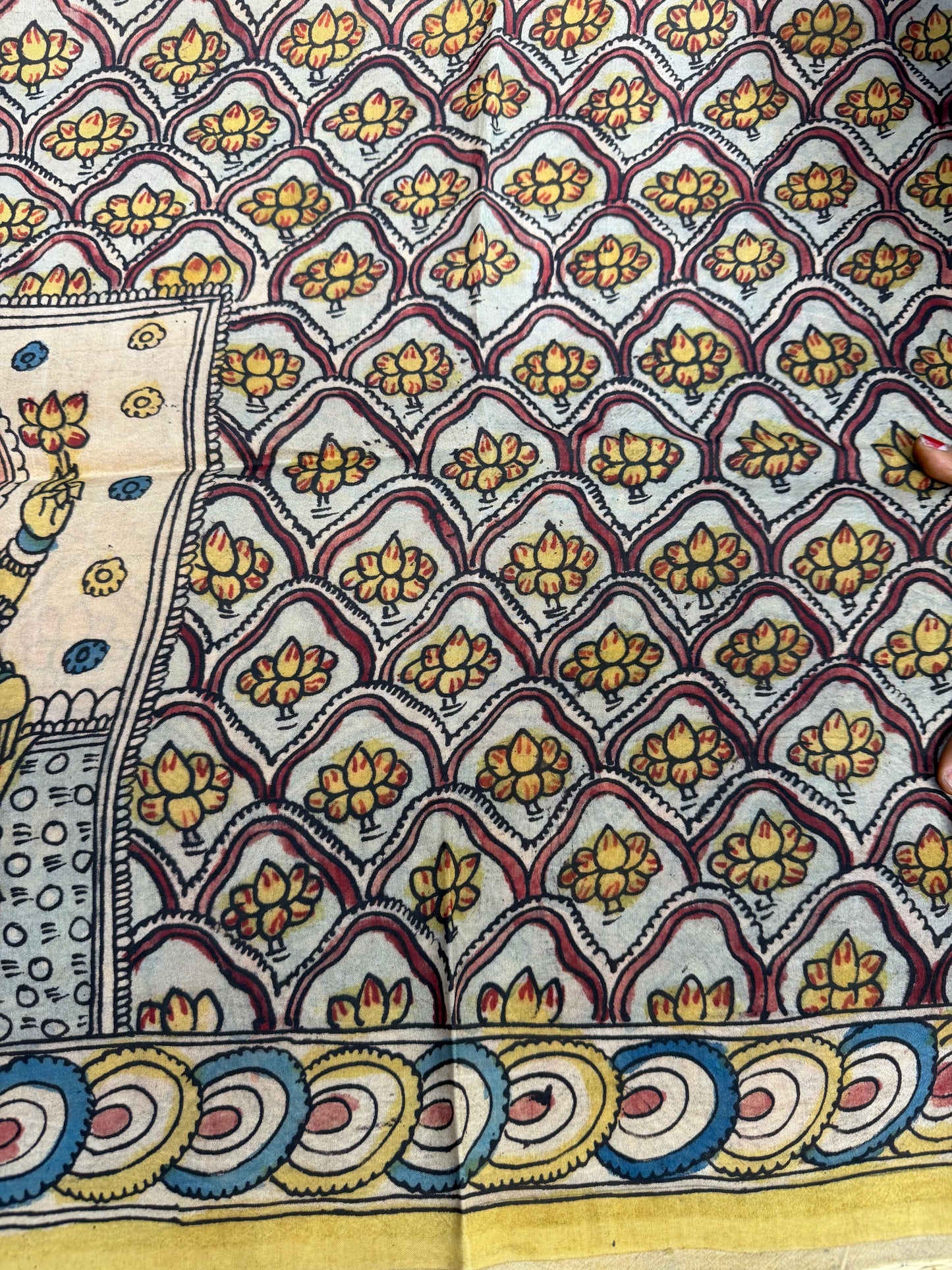 Penkalamkari silkcotton blouse material