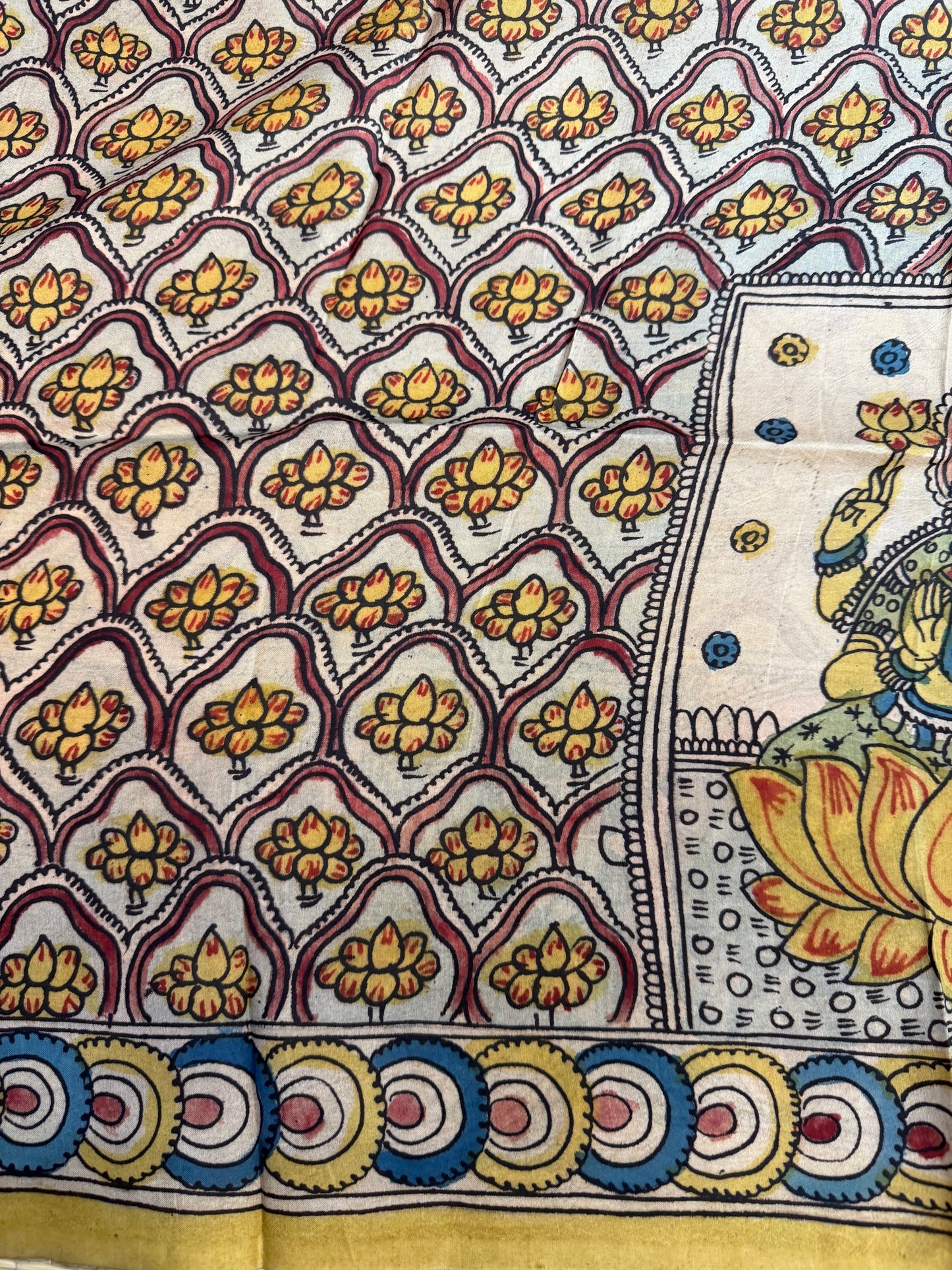 Penkalamkari silkcotton blouse material