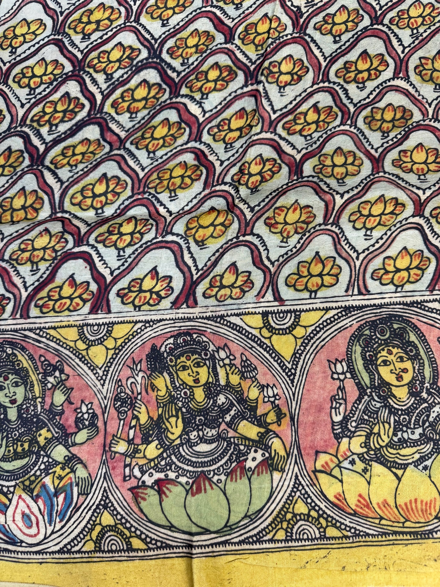 Penkalamkari silkcotton blouse material