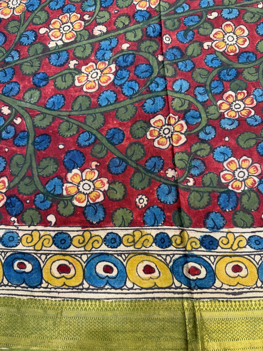 Penkalamkari silkcotton blouse material