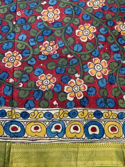Penkalamkari silkcotton blouse material