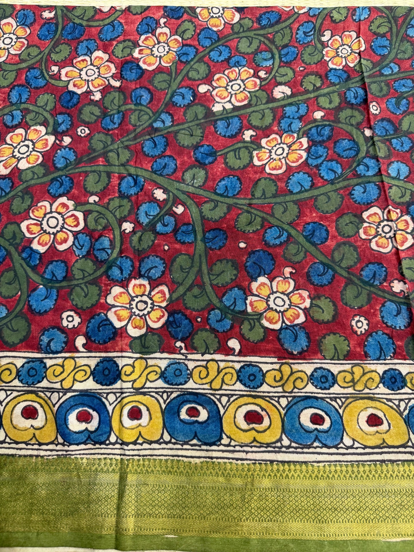 Penkalamkari silkcotton blouse material