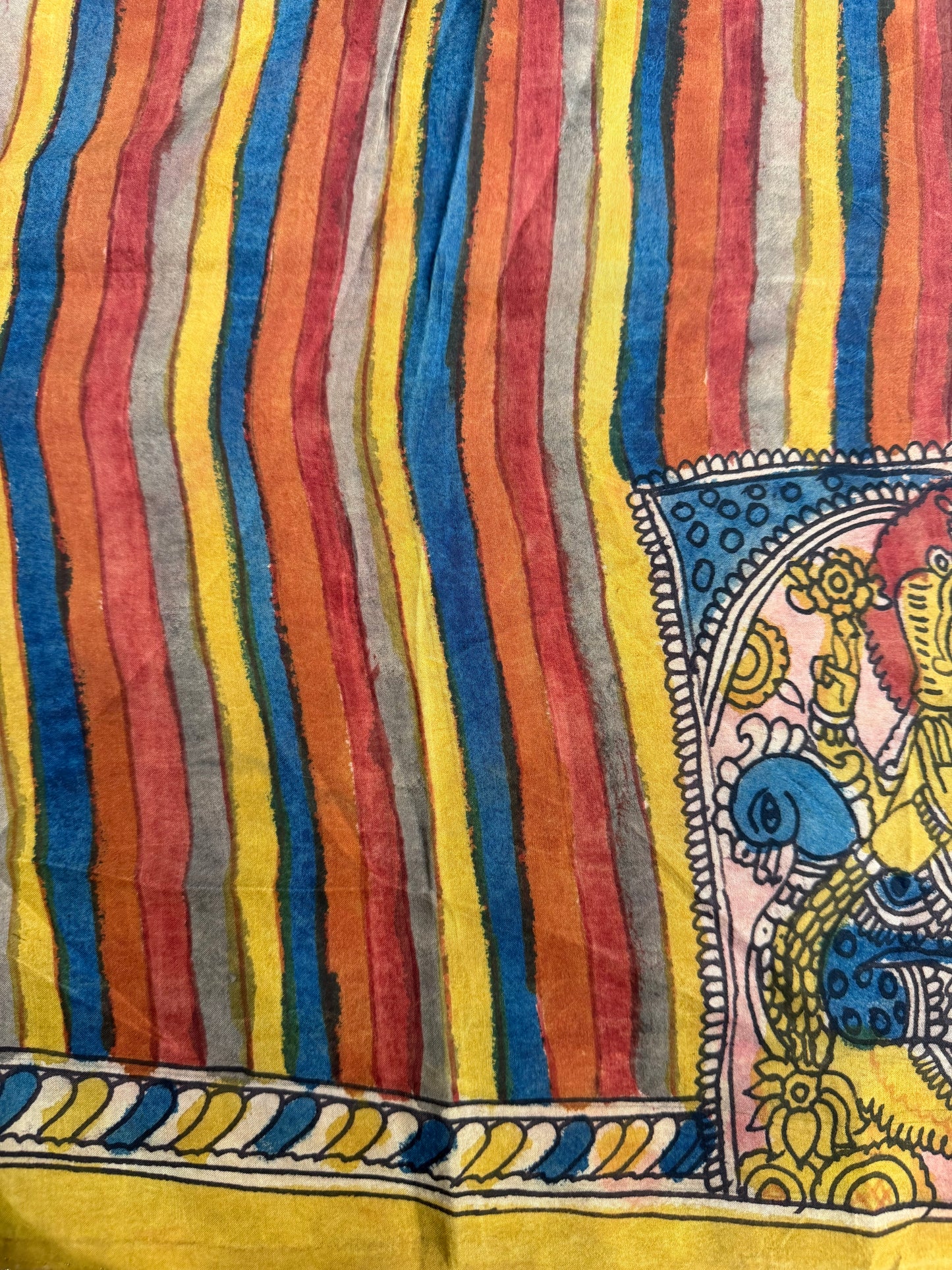 Penkalamkari silkcotton blouse material