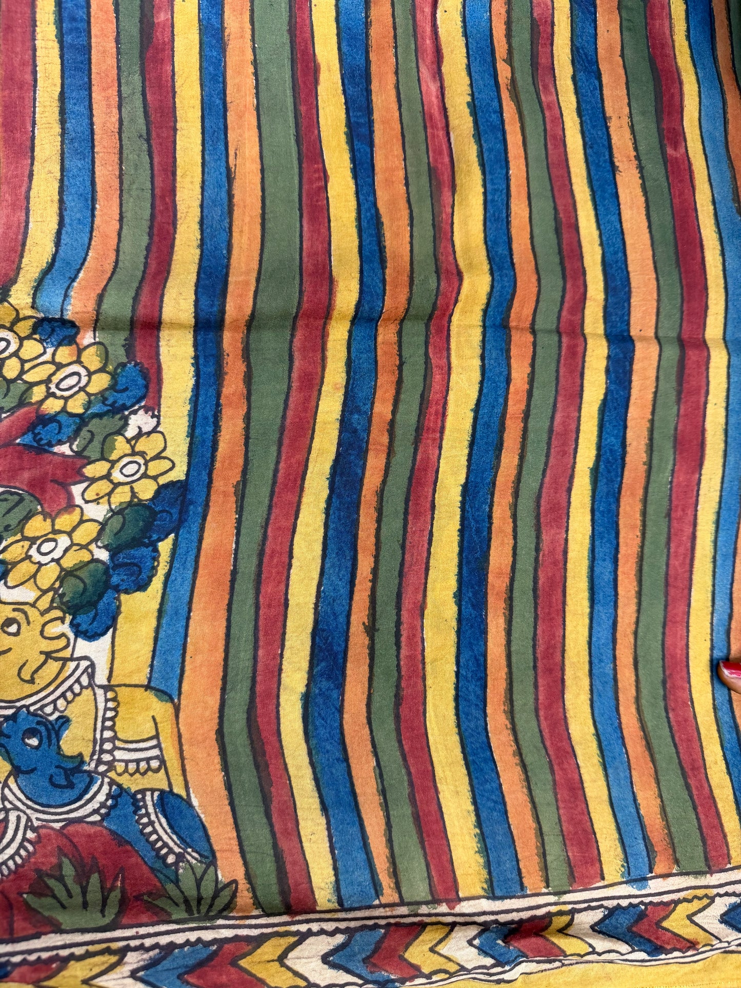 Penkalamkari silkcotton blouse material