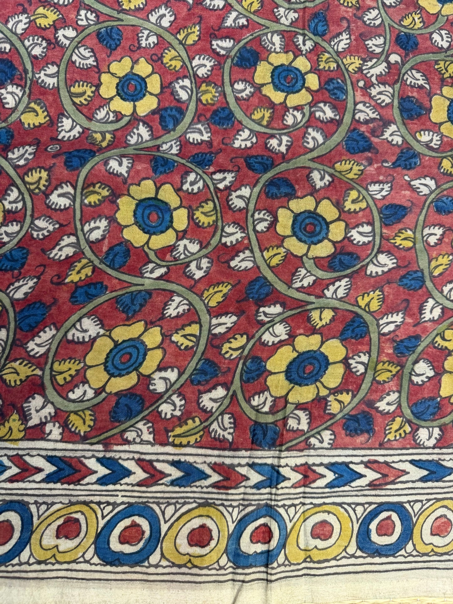 Penkalamkari silkcotton blouse material