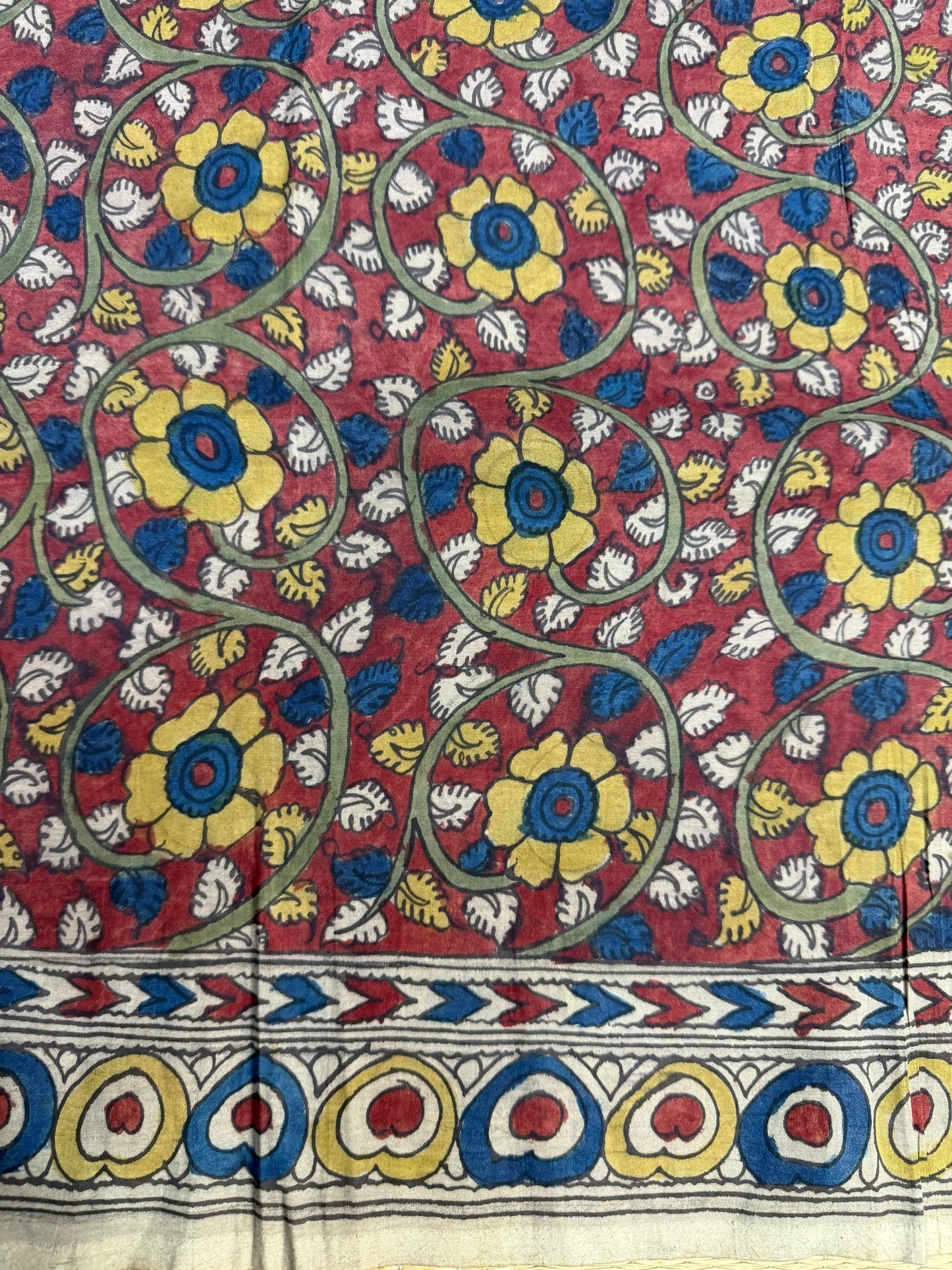 Penkalamkari silkcotton blouse material