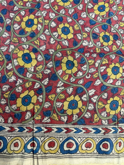 Penkalamkari silkcotton blouse material